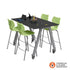 Planner® Studio Science Table — Model 25210TRESPA/PL 36" x 60" @ 40"h, shown in TRESPA Black and Platinum frame w/ Flavors Fixed Height Stools #11890 (28"h) in Apple.