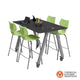 Planner® Studio Science Table — Model 25210TRESPA/PL 36" x 60" @ 40"h, shown in TRESPA Black and Platinum frame w/ Flavors Fixed Height Stools #11890 (28"h) in Apple.