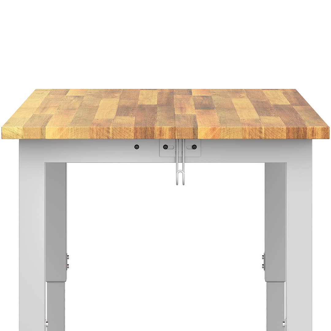 Planner® Studio 30″ x 60” Butcher Block Table — 30x60 Size - Shown with Butcher Block and Backpack Hook