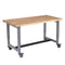 Planner® Studio 30″ x 60” Butcher Block Table — 30x60 Size - Shown with Butcher Block and Optional Footrest