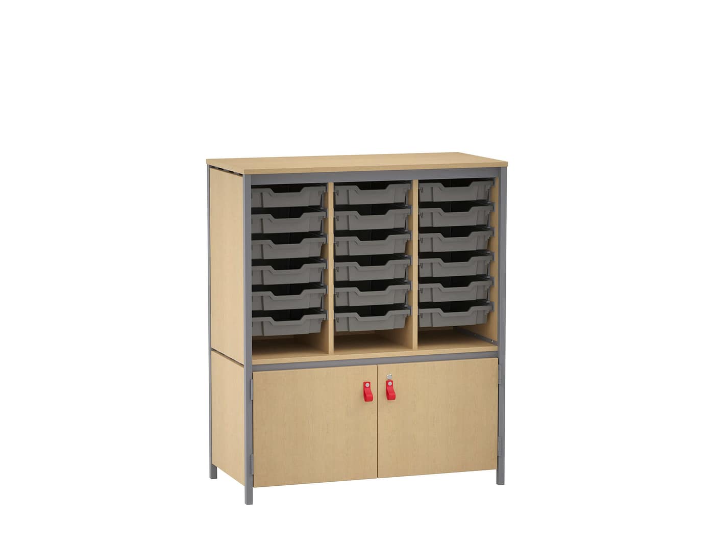 Constellate™ Mid + Low Cluster — CLECB - Upper Totes, Lower Shelves w/ Bottom Doors