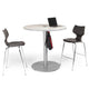 Cafe Table Round Top, Circular Base — 30" Circular Base @ 42" Standing Height, with 36" round top.