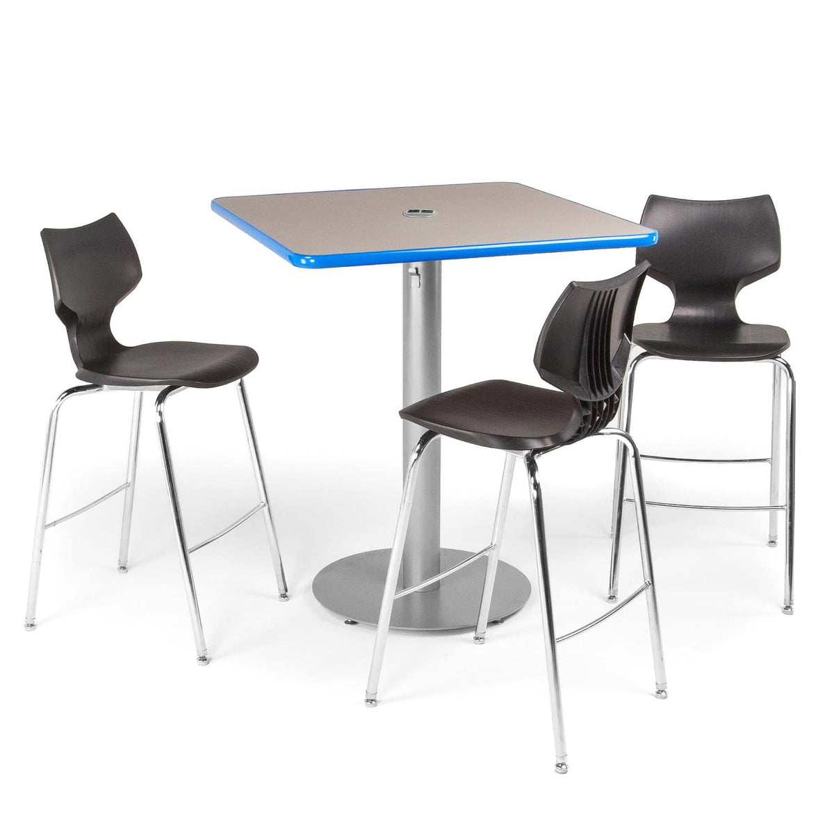Cafe Table Square Top, Circular Base — 24