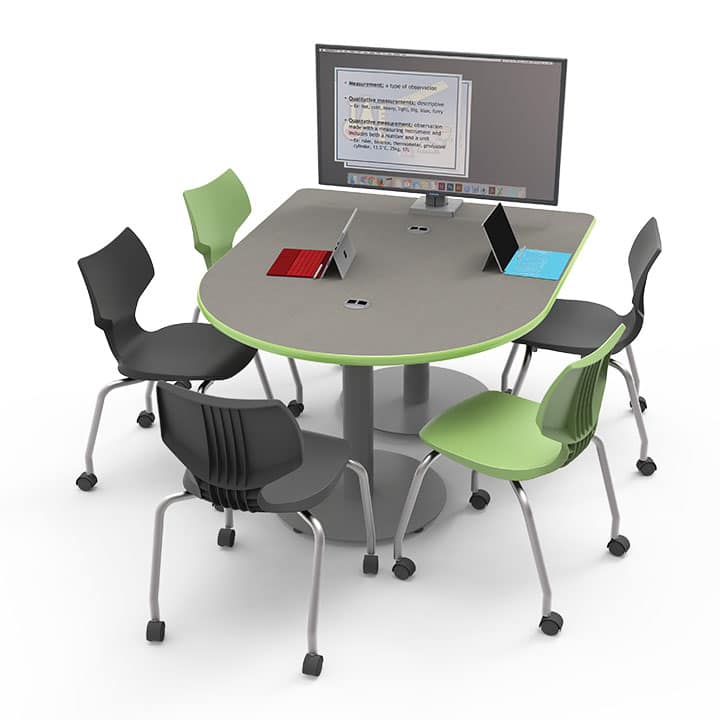 Multimedia Cafe Tables — 01531, Shown with optional Mount