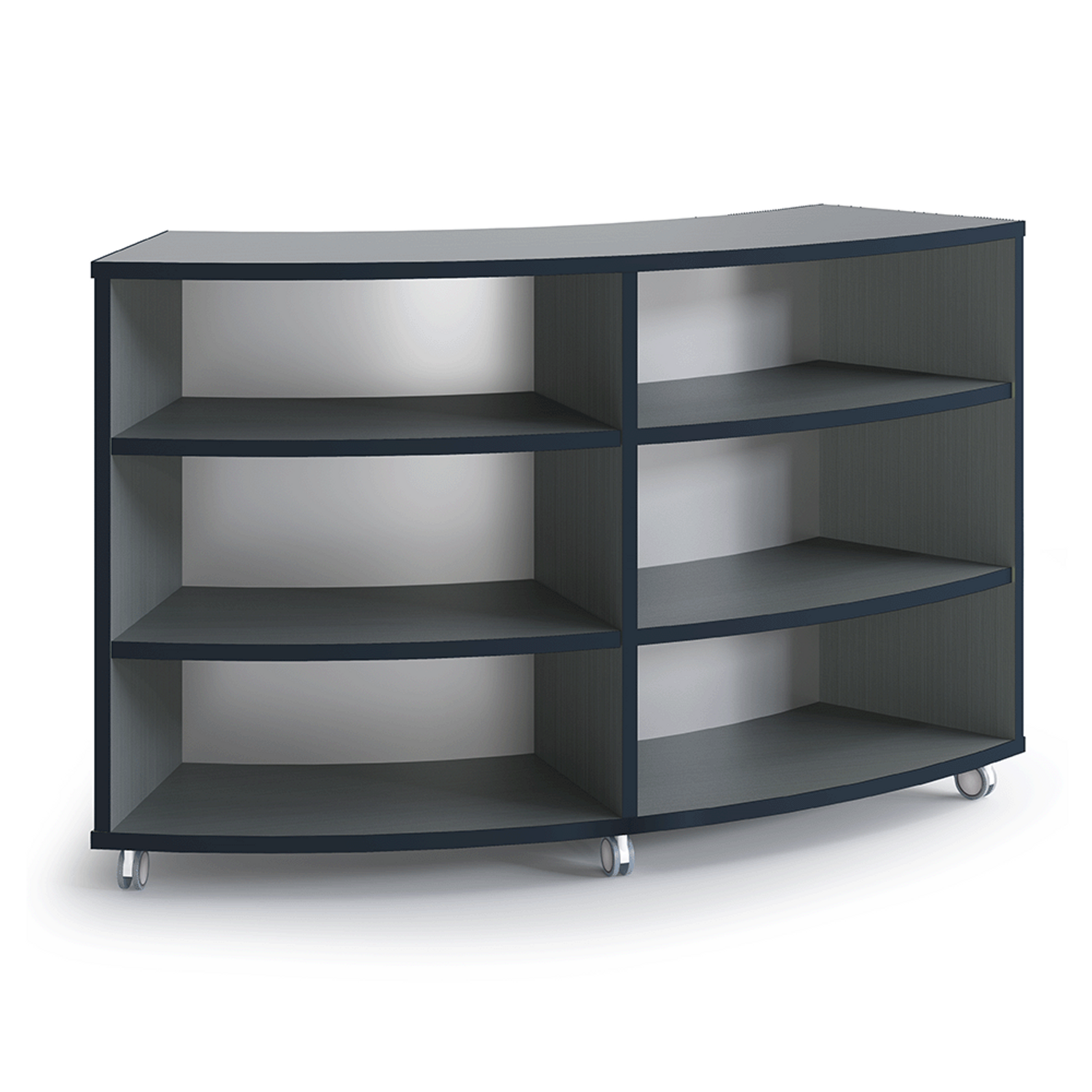 Navy Cosmic Strandz Strive Curved Outer Shelf on casters, 42 inch