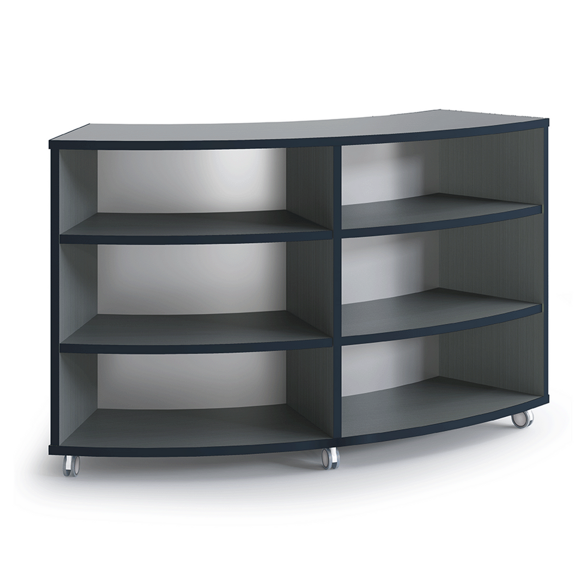 Navy Cosmic Strandz Strive Curved Outer Shelf on casters, 42 inch