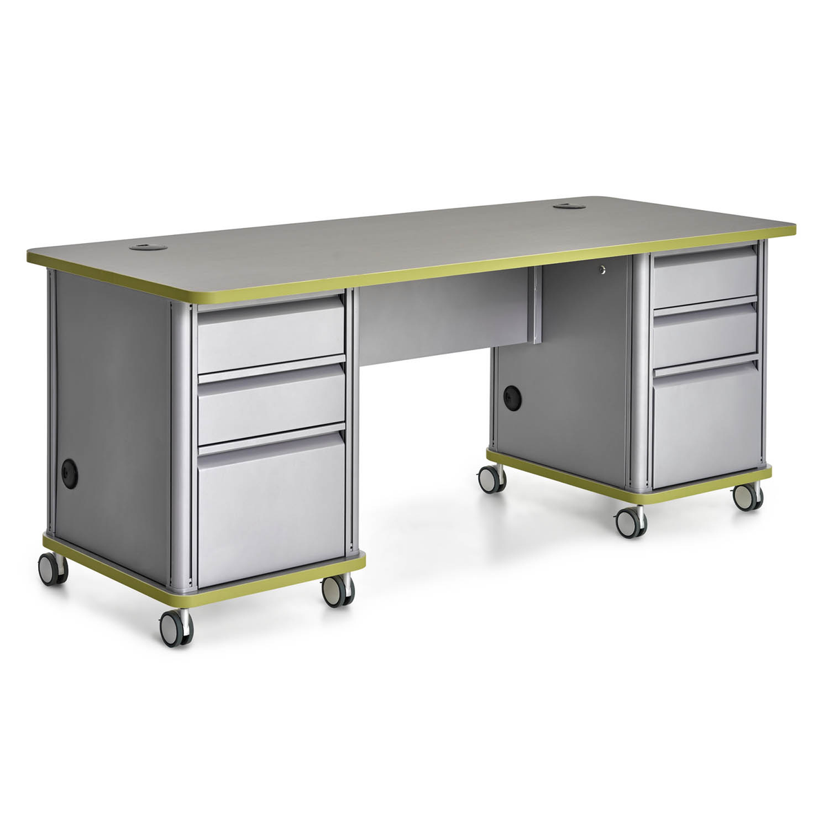 Accelerator double-pedestal teacher desk, 30x72