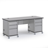 Gray Accelerator double-pedestal teacher desk
