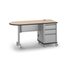 Accelerator single-pedestal bullet teacher desk, right-hand, alternate view