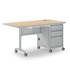 Accelerator single-pedestal rectangle desk with drawer, right-hand