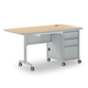 Accelerator single-pedestal rectangle desk with drawer, right-hand