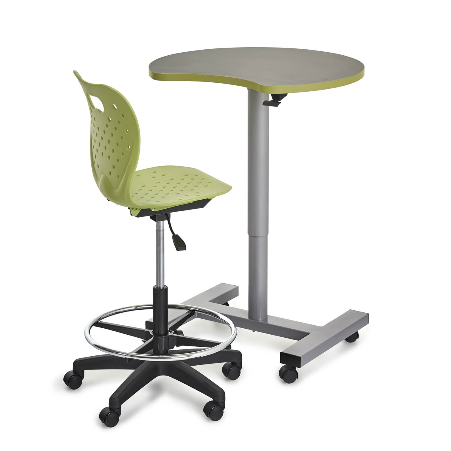 Accelerator sit-stand crescent, 30-inch, with gas-lift chair