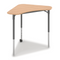 Gray Boomerang Desk with casters