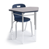 Navy Hex Desk with Explorer 4-leg chair, alternate view