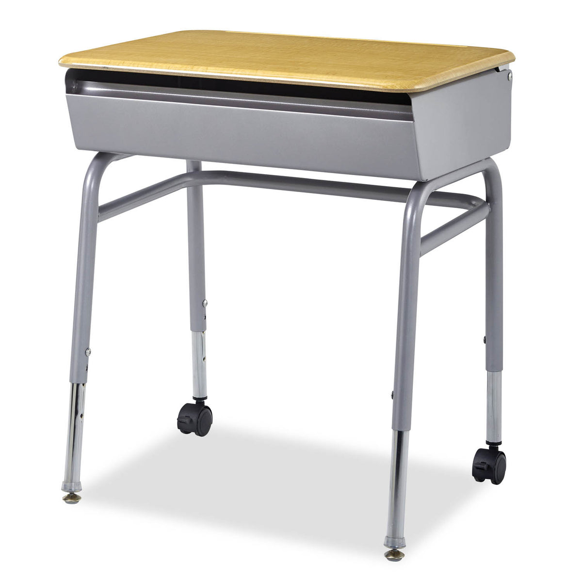 Honor Roll 4-Leg Lift Lid Desk with casters