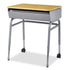 Honor Roll 4-Leg Lift Lid Desk with casters