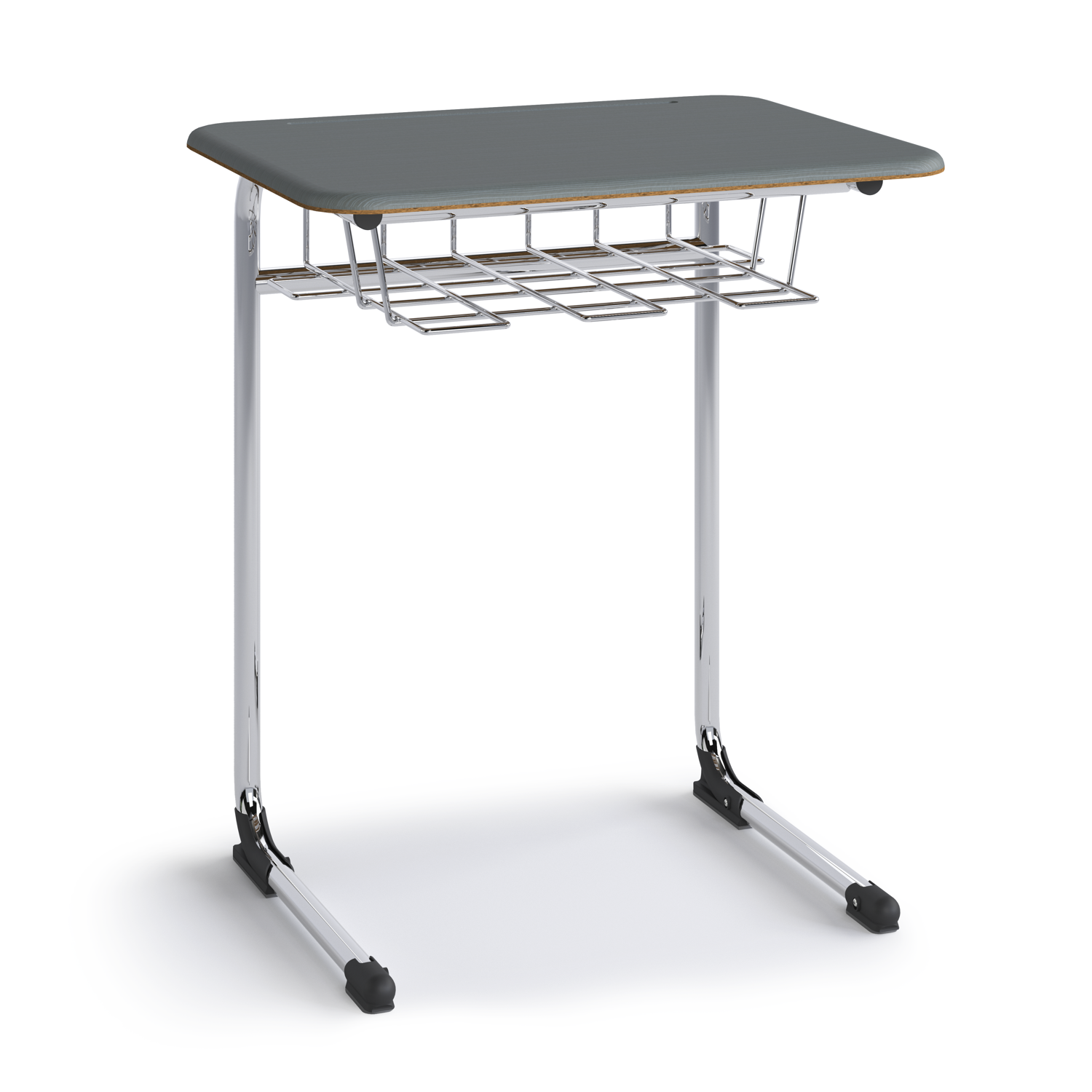 Honor Roll Cantilever Desk with wire shelf