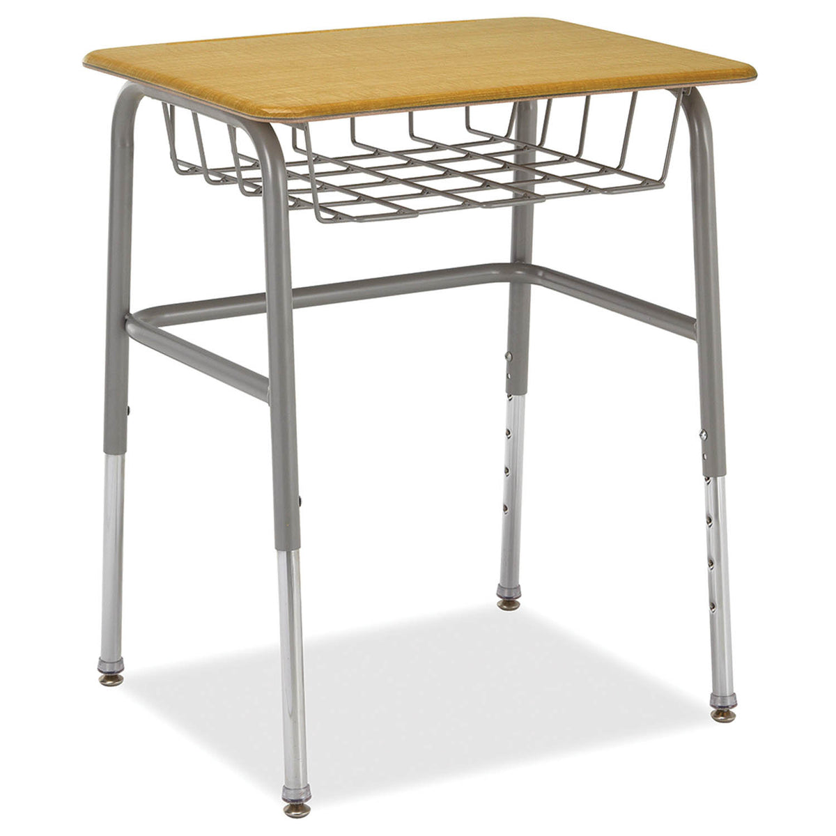 Honor Roll Study Top Desk with hard plastic top and wire shelf