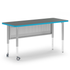 Blue and gray Inspire rectangle teacher desk