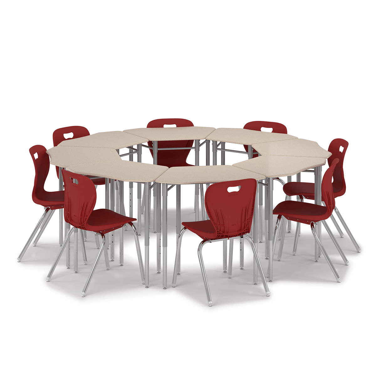 Oct Desk group of eight with Explorer chairs