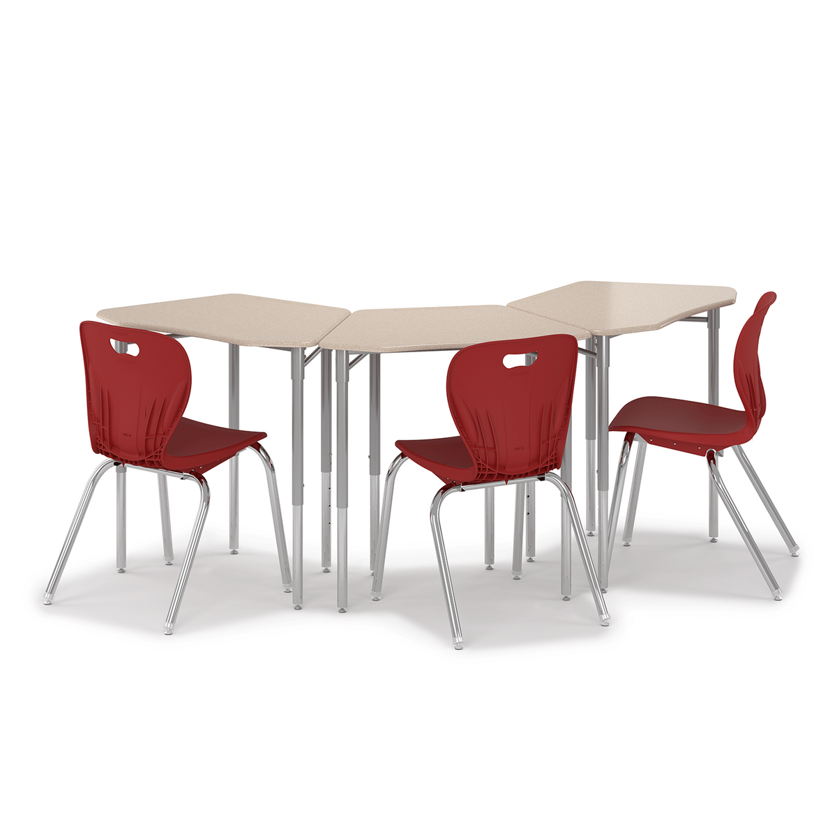 Oct Desk group of three with Explorer chairs