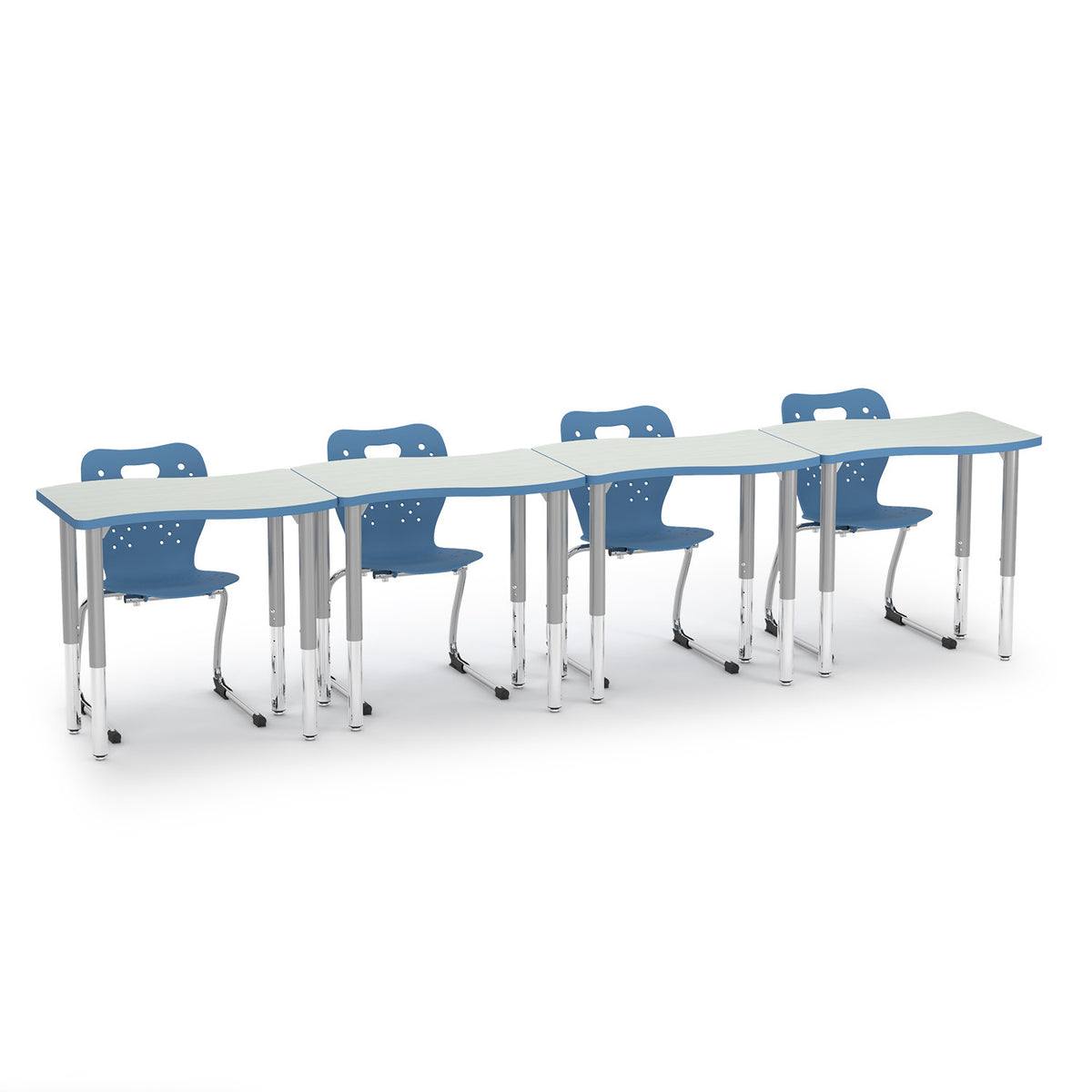 Ogee Breeze Student Desk line of four