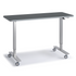 Gray Pneumatic teacher desk, 38-inch height