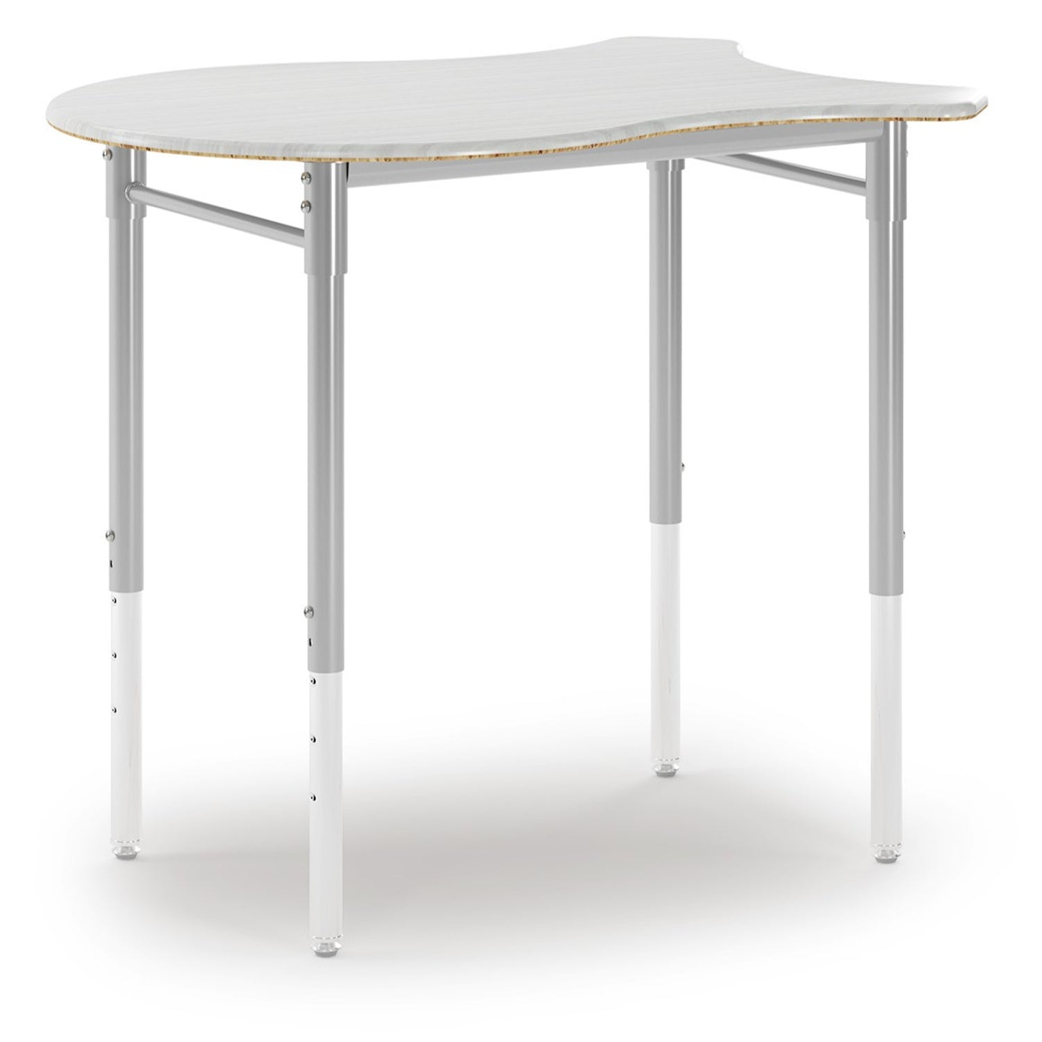 Scallop Desk with high-rise frame and hard plastic top