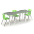 Group of three lime green Squeeze Desks with Savvy chairs