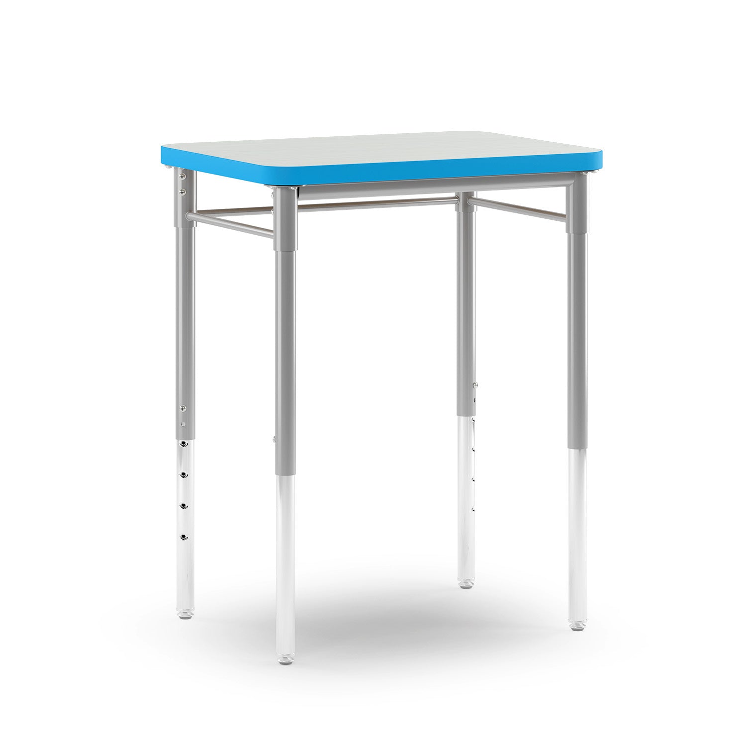 Gray and blue T-Rect Desk with vapor edge