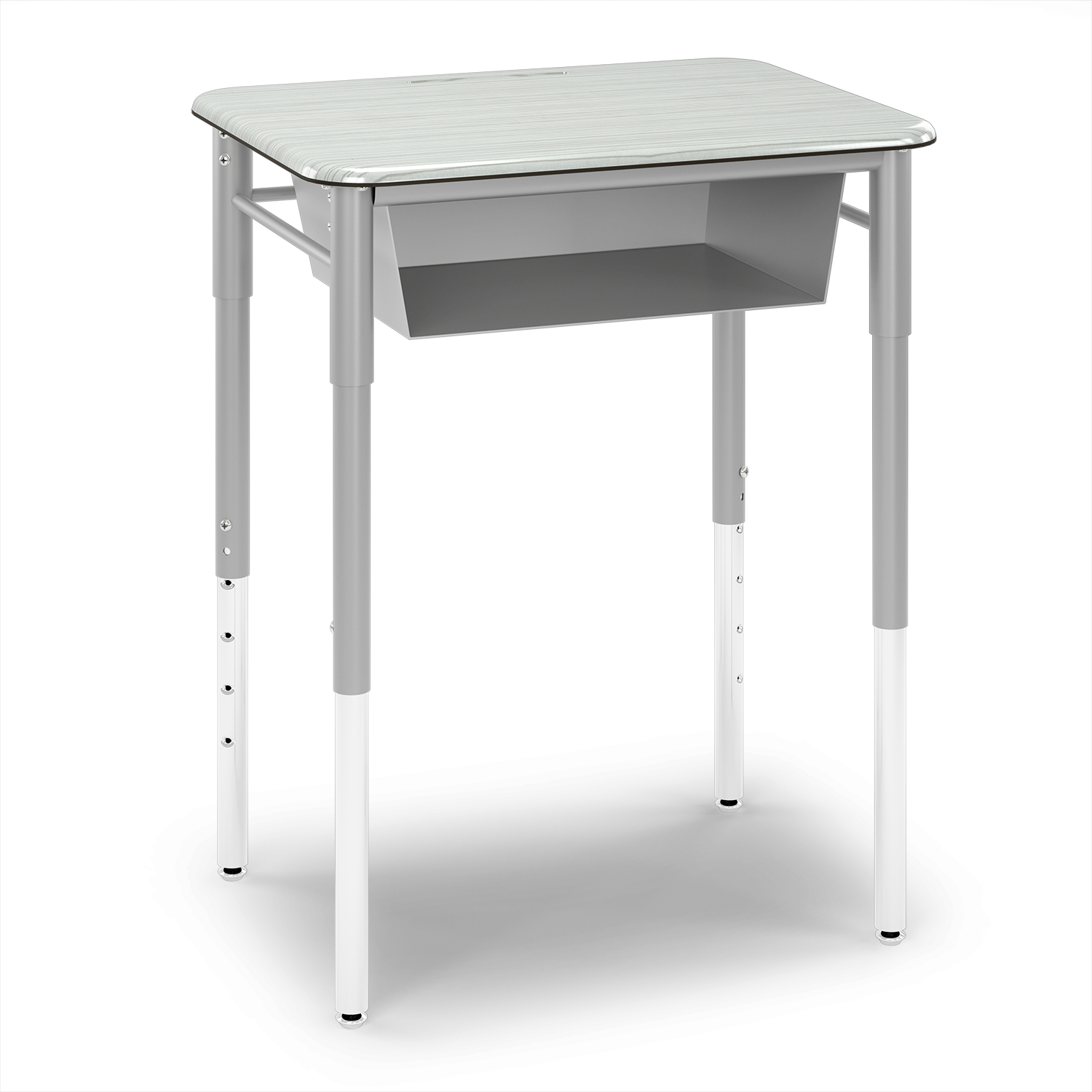T-Rect Desk with hard plastic top and solid book box