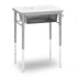 T-Rect Desk with whiteboard top, perforated book box, and two bag hooks