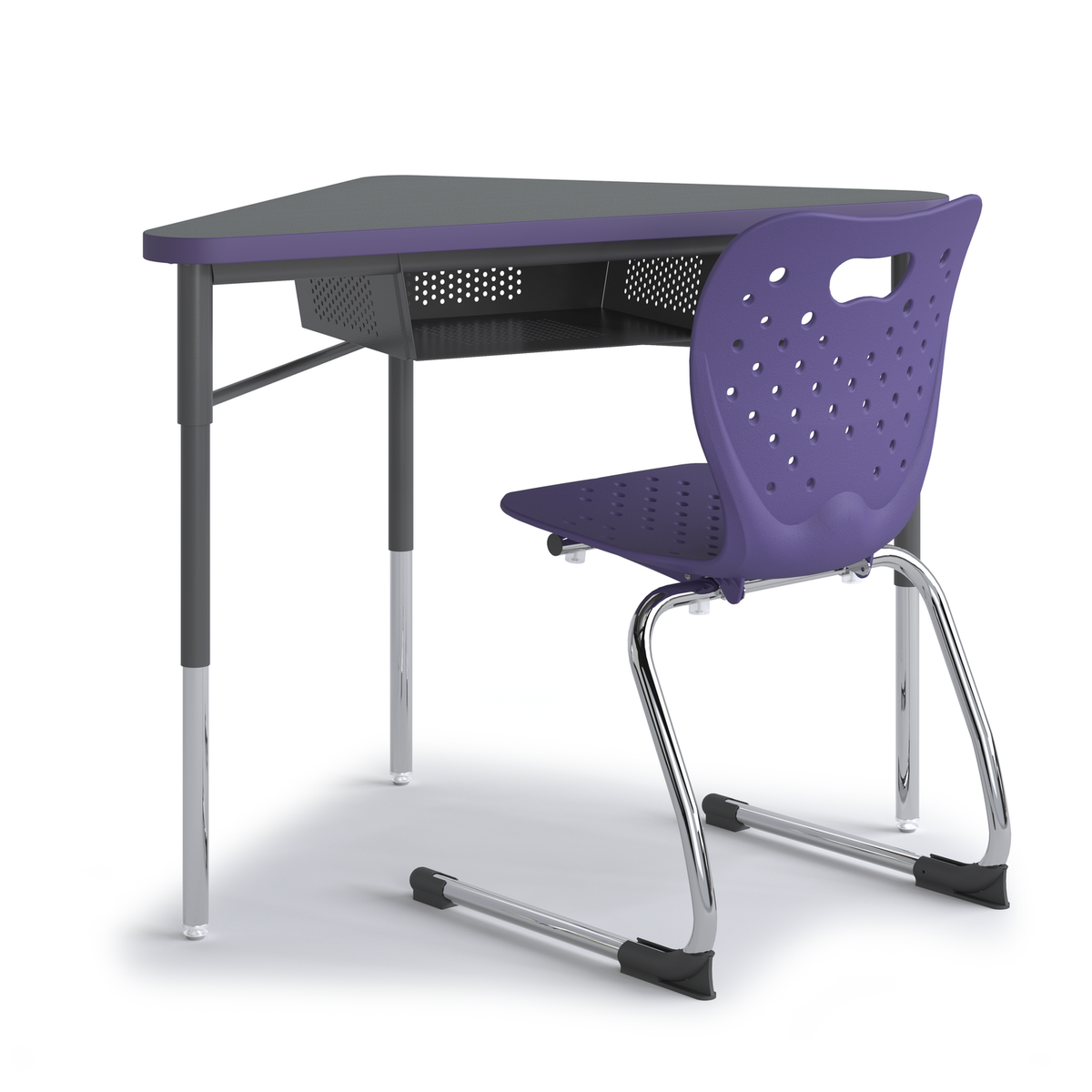 Triad Desk with book box and Air cantilever chair