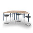 y5 Pente Desk group of three with navy frame and a balance stool