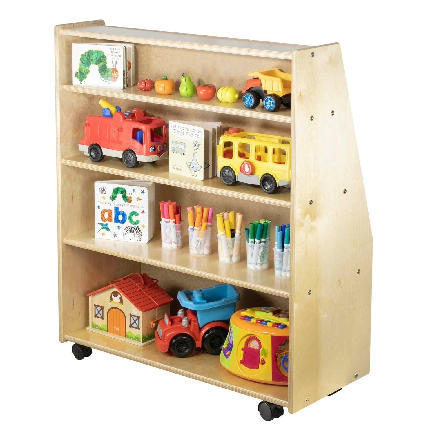 Book Mobile & Storage with 3 Shelves | Trojan Classroom Furniture Book Racks & Book Carts Trojan Classroom Furniture 
