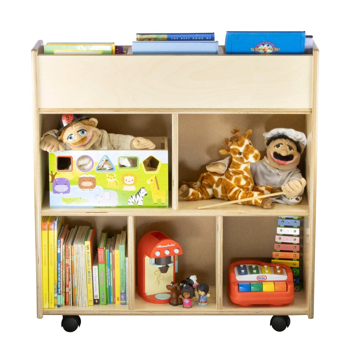 Book Mobile with 5 Shelves & Block Storage | Trojan Classroom Furniture Book Racks & Book Carts Trojan Classroom Furniture 