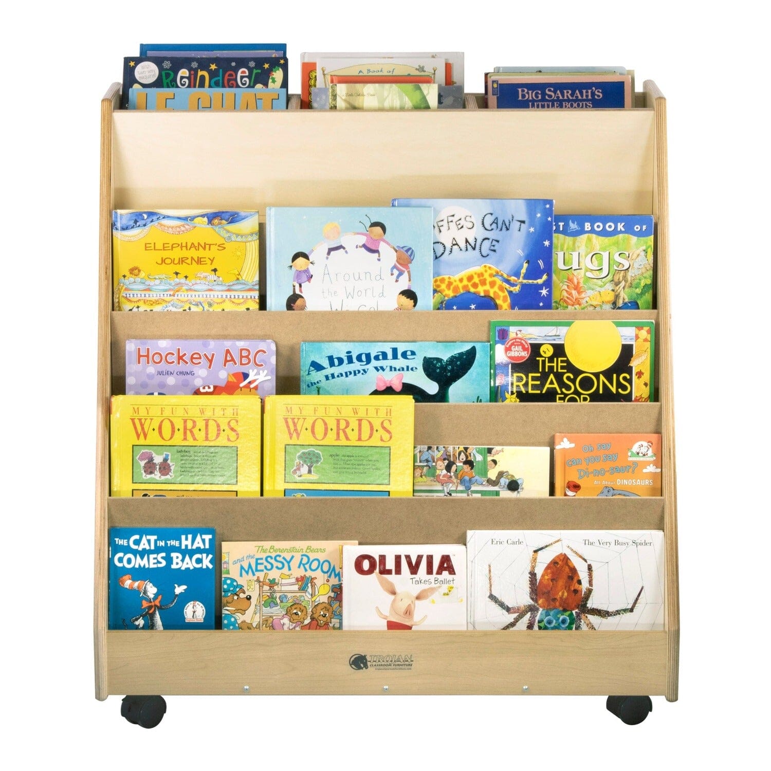 Book Mobile with 5 Shelves & Block Storage | Trojan Classroom Furniture Book Racks & Book Carts Trojan Classroom Furniture 