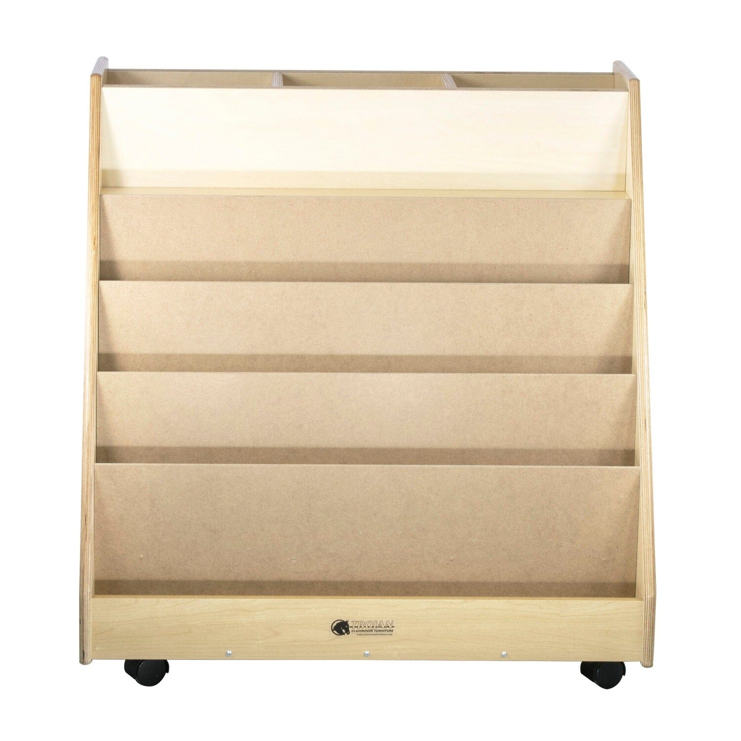 Book Mobile with 5 Shelves & Block Storage | Trojan Classroom Furniture Book Racks & Book Carts Trojan Classroom Furniture 