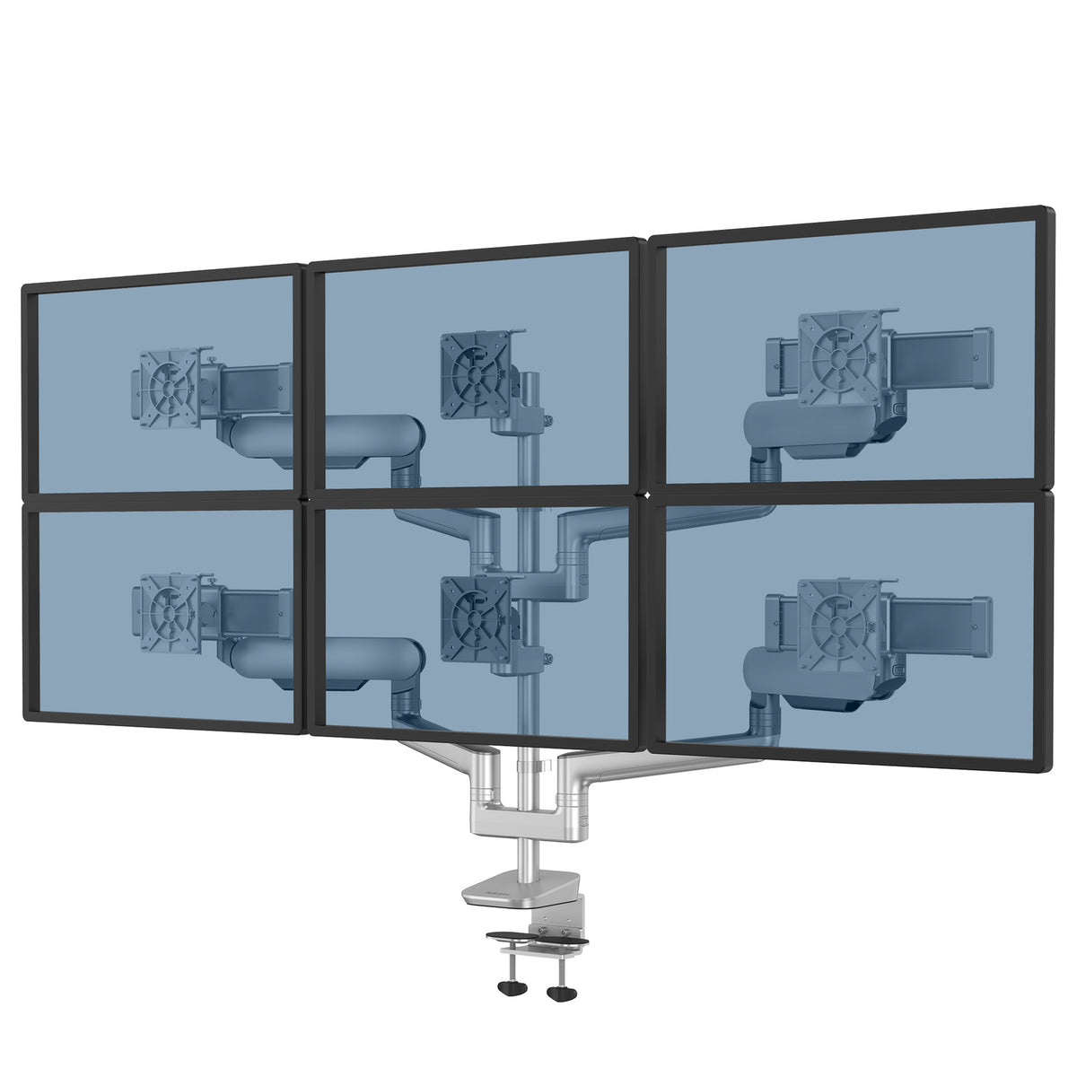 Rising™ Multi-Monitor Arms — Rising EX6-FMS - Platinum