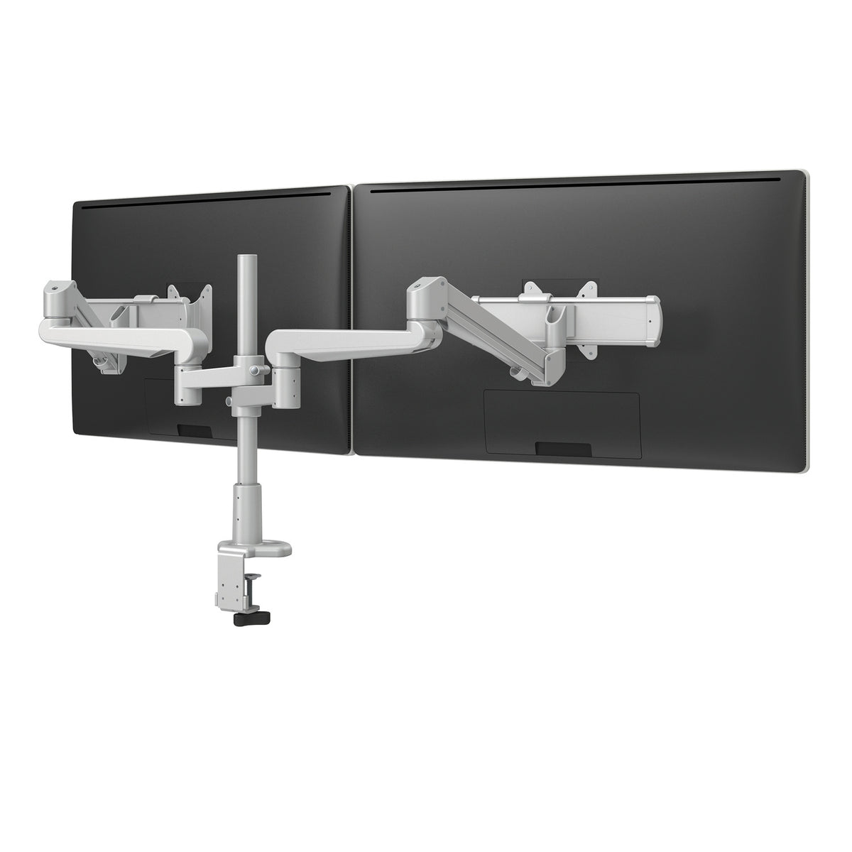 Evolve Dual Monitor Arms — Evolve2 - FMS - Silver