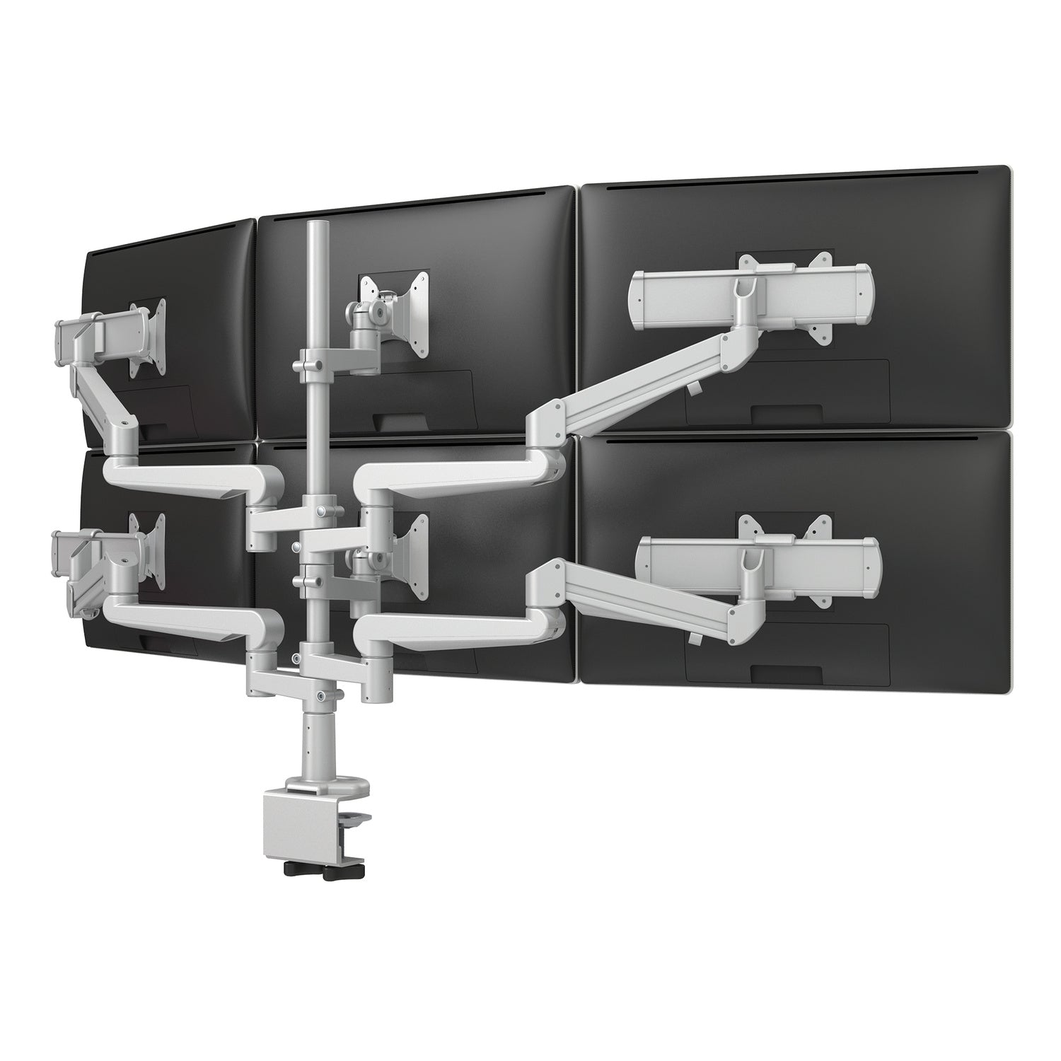 Evolve Multi-Monitor Arms — Evolve6-FMS - Silver