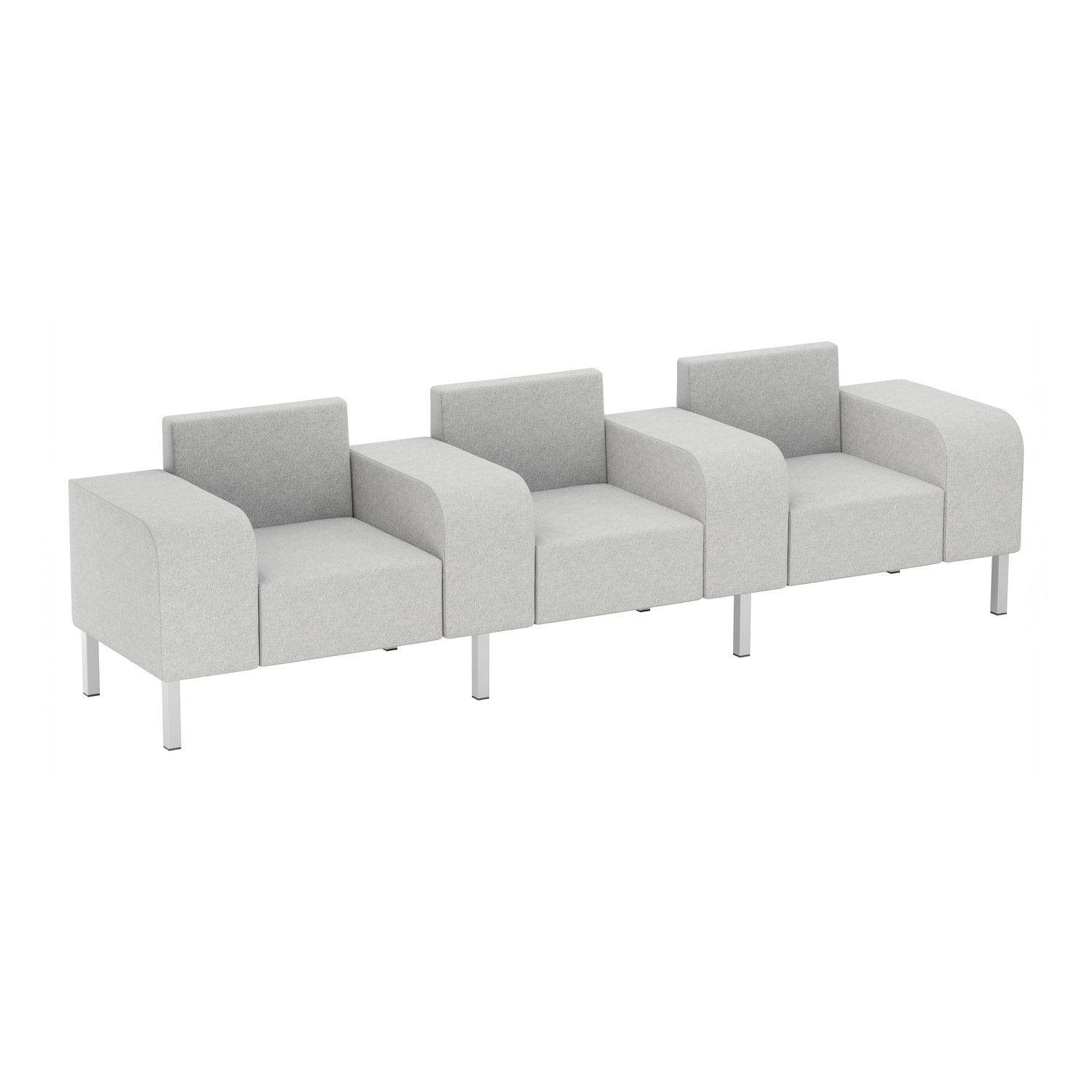 Flexxform Thk + Thn Waterfall — Tandem Three Seat — 110" × 27" × 28" — TTWT3