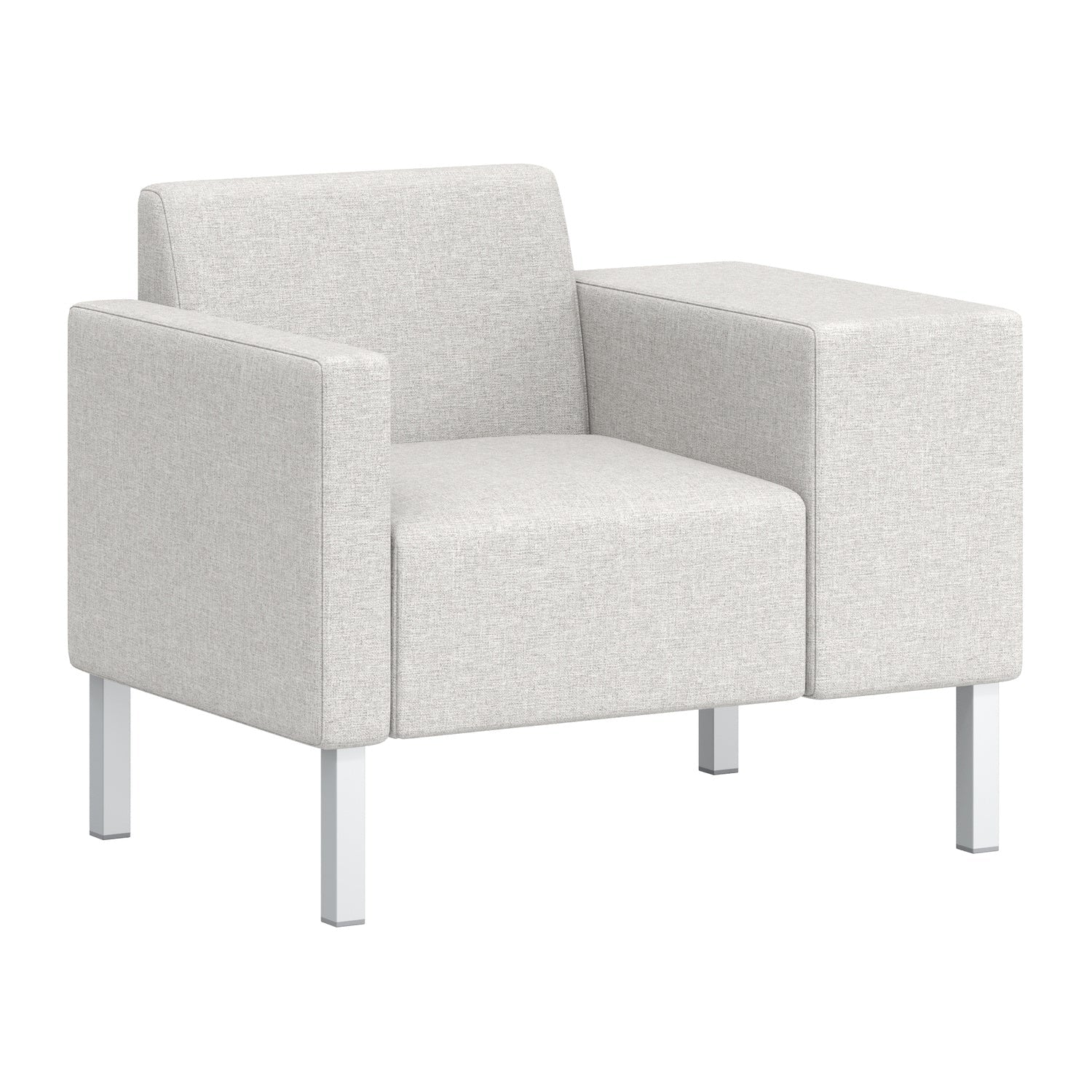 Flexxform Thk + Thn Square Junior — Junior One Seat with Thick Left Arm — 29.75" × 20.25" × 24.25" — TTSJ1-TL