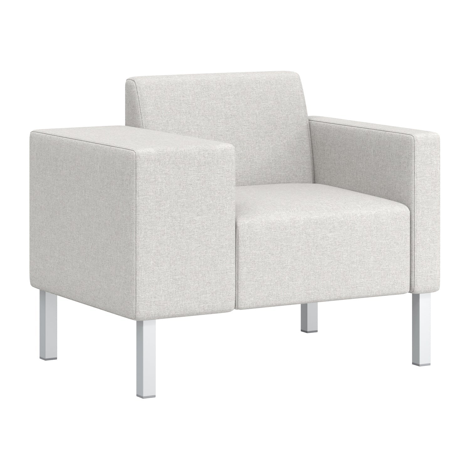 Flexxform Thk + Thn Square — One Seat with Thick Right Arm — 38" × 26" × 31" — TTS1-TR