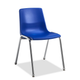 Blue Honor Roll 4-leg stack chair with chrome frame
