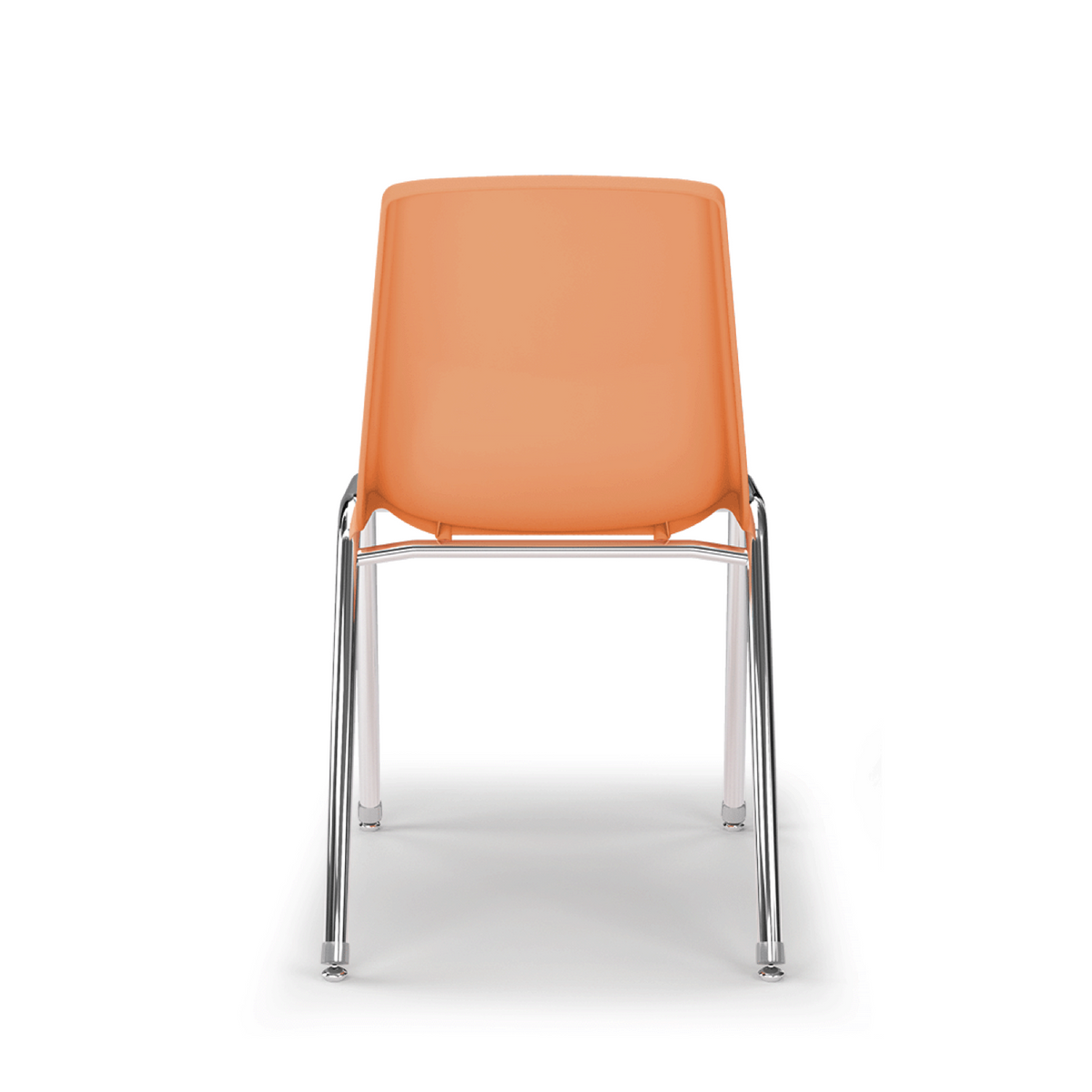 Orange Honor Roll 4-leg stack chair with chrome frame