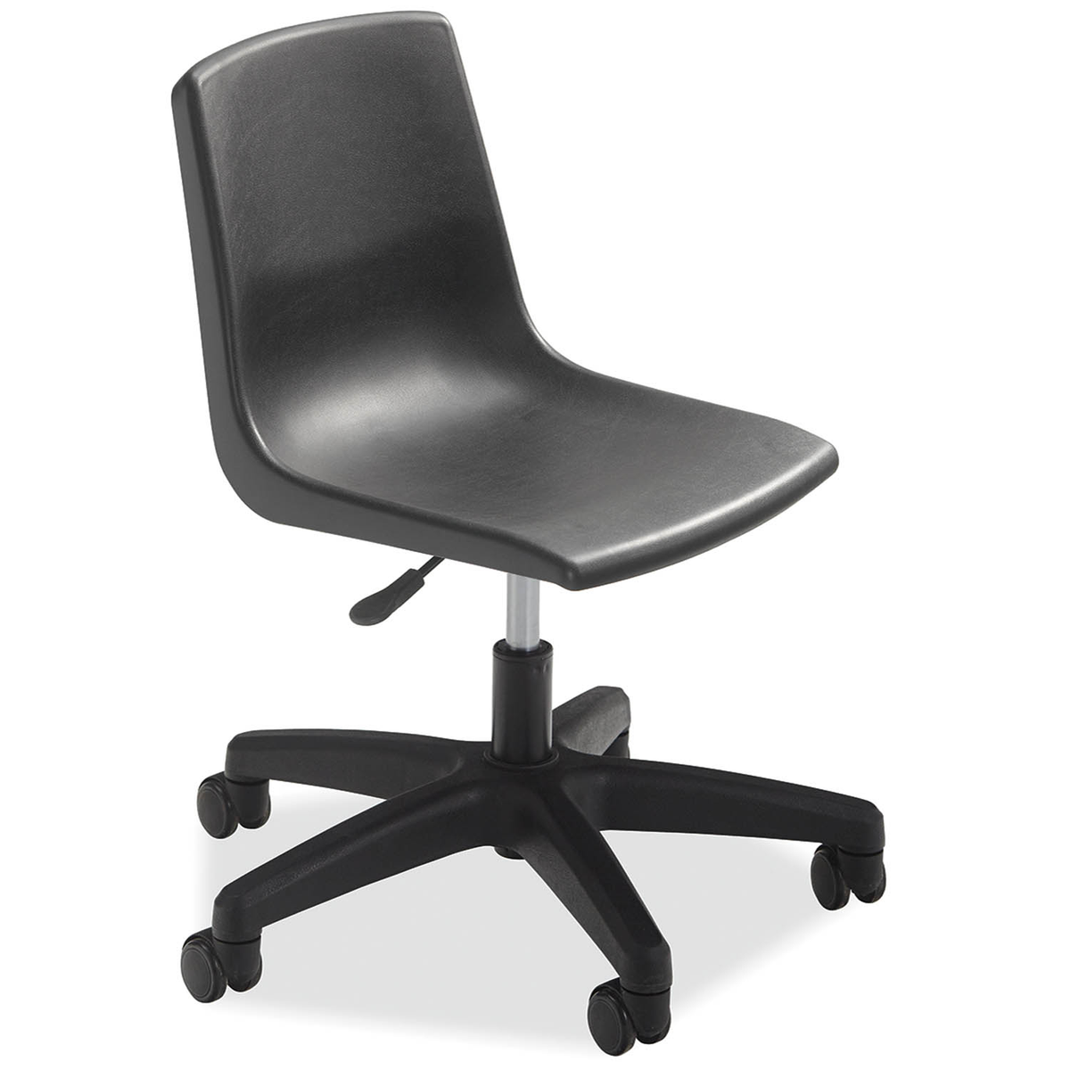 Black upholstered Honor Roll gas-lift task chair with 5-star base and casters