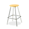 Honor Roll hardwood stool with wood seat and chrome legs