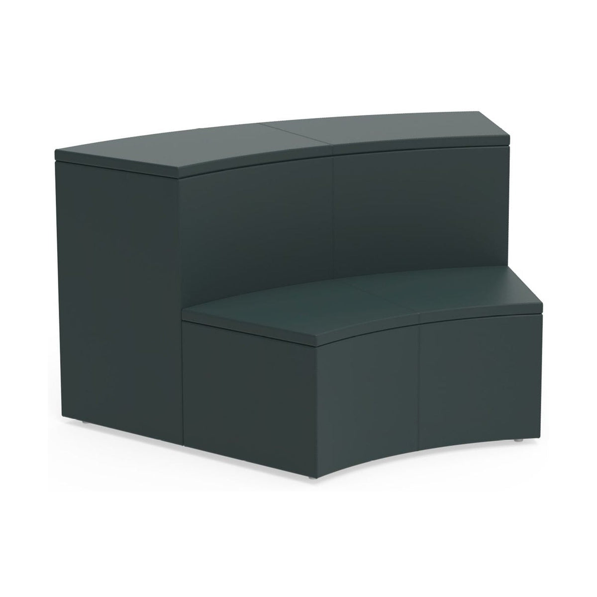 KI Clamber Tiered Seating: Two-tier 45° inside curve