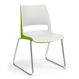 KI Doni Sled Base Chair | Arms or Armless | 2 Tone Shell Color Guest Chair, Cafe Chair, Stack Chair KI 